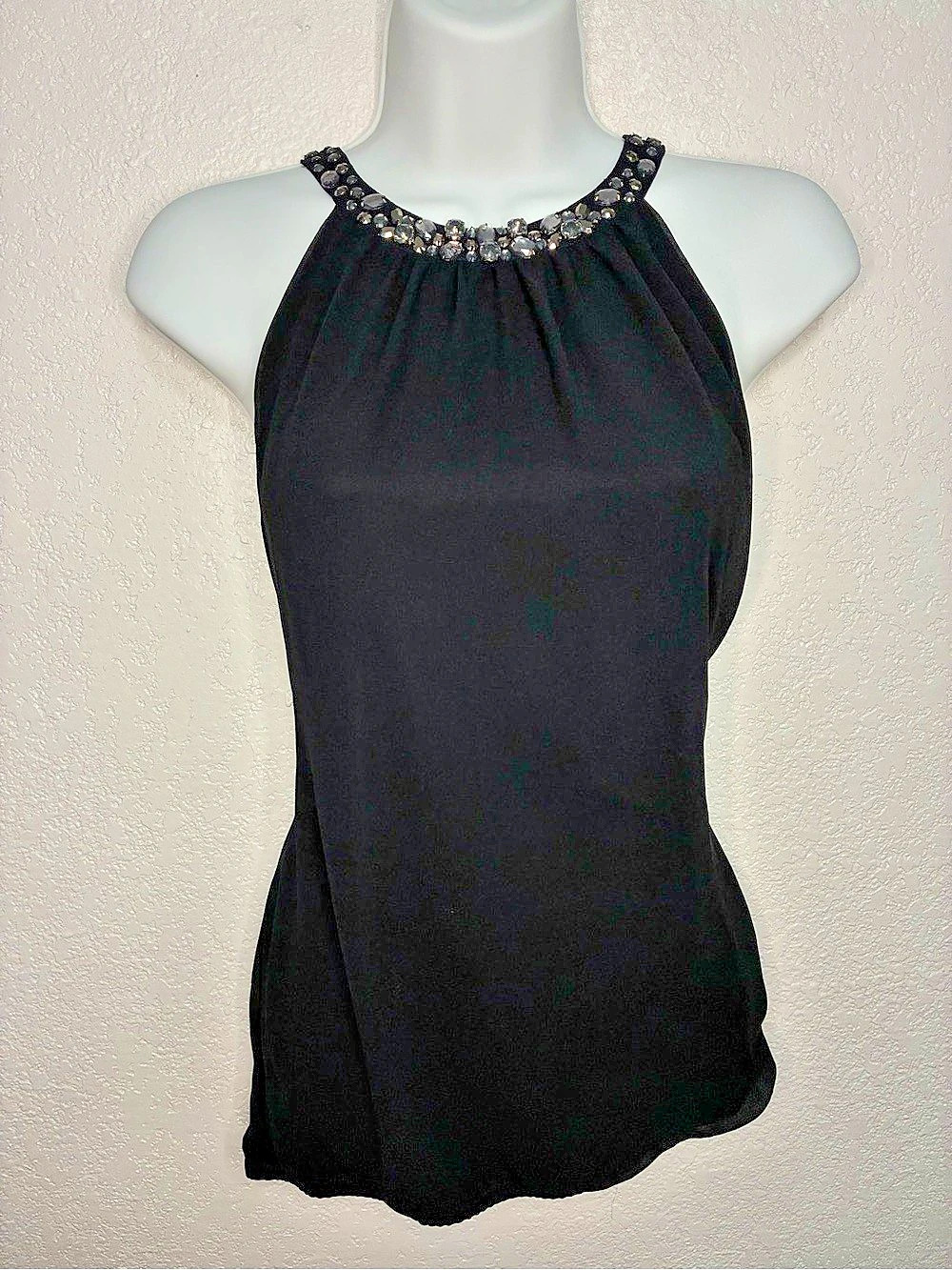 Embellished Black Tank Top Like New